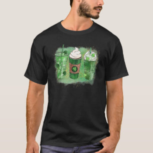 St Patricks Day Coffee Lucky Latte Green Irish Sha T-shirt