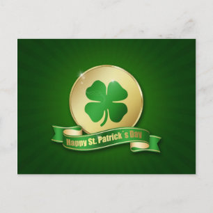 St. Patrick's Day Coin Shamrock Briefkaart