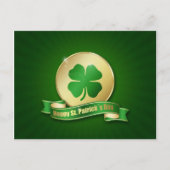 St. Patrick's Day Coin Shamrock Briefkaart (Voorkant)