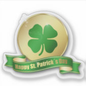 St. Patrick's Day Coin Shamrock Sticker (Voorkant)