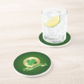 St. Patrick's Day Coin Shamrock Zandsteen Onderzetter (Zijkant)