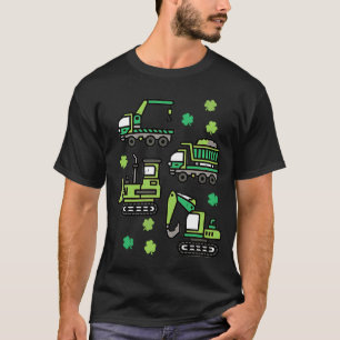 St Patricks Day Construction Trucks Funny Boys Kin T-shirt