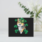 St Patrick's Day Corgi Briefkaart (Staand voorkant)