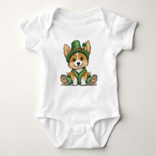 St. Patrick's Day Corgi Dog Romper