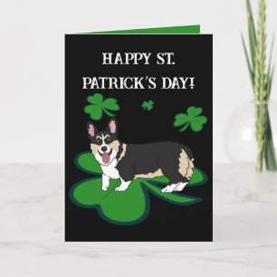 St. Patrick's Day Corgi Pup Bedankkaart