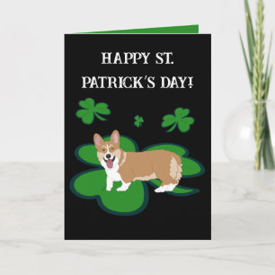 St. Patrick's Day Corgi Pup Feestdagen Kaart