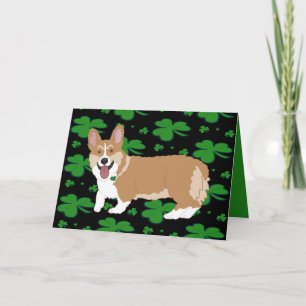 St. Patrick's Day Corgi Puppy Feestdagen Kaart