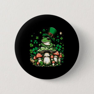 St Patrick's Day CottageCore kikker esthetisch ond Ronde Button 5,7 Cm