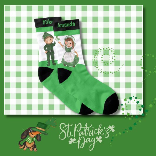 St. Patrick's Day Couple Vert Blanc Noir