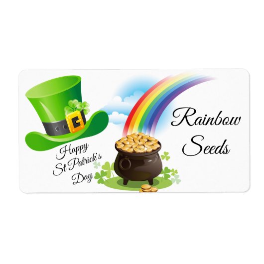 St Patrick's Day Craft Étiquette Rainbow Seeds Bla (Devant)