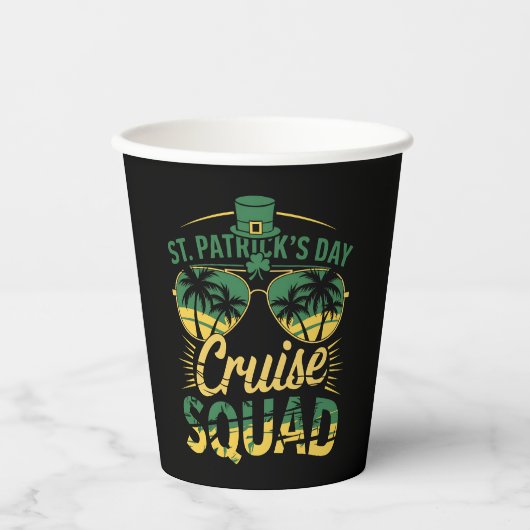 St Patrick's Day Cruise Squad Familie Matching Papieren Bekers (Voorkant)