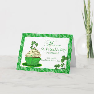 St. Patrick's Day Cupcake dochter en zoon in de we Kaart