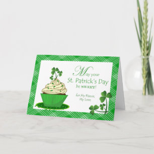 St. Patrick's Day Cupcake for Fiance Kaart