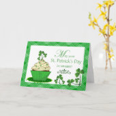 St. Patrick's Day Cupcake met Shamrocks Kaart (Gele Bloem)