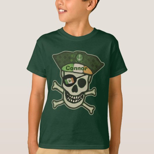 St. Patrick's Day Custom Irish Pirate T-Shirt (Voorkant)