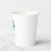 St Patricks Day Custom Name Monogram Shamrock Leaf Papieren Bekers (Links)