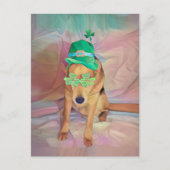 St Patricks Day Cute Funny Irish Hipster Dog Briefkaart (Voorkant)