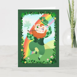 St. Patrick's Day Cute Leprechaun Kaart
