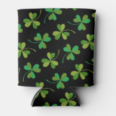 St Patricks Day Cute Shamrock Pattern Green Black Blikjeskoeler (Voorkant)