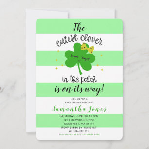 St Patrick's Day Cutest Clover Baby shower Kaart