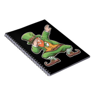 St Patricks Day Dab Dabbing Kabouter In Groen Notitieboek
