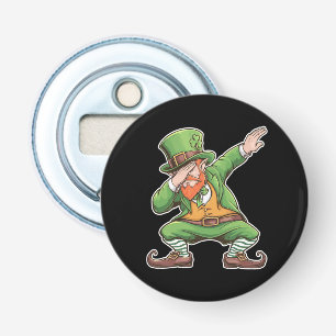 St. Patrick's Day Dab Dabbing Kabouter in het Groe Button Flesopener