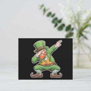 St Patricks Day Dab Dabbing Leprechaun in het groe Briefkaart