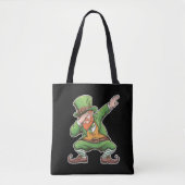 St Patricks Day Dab Dabbing Leprechaun in het groe Draagtas (Voorkant)