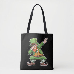 St Patricks Day Dab Dabbing Leprechaun in het groe Draagtas