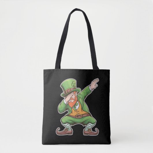 St Patricks Day Dab Dabbing Leprechaun in het groe Draagtas (Voorkant)
