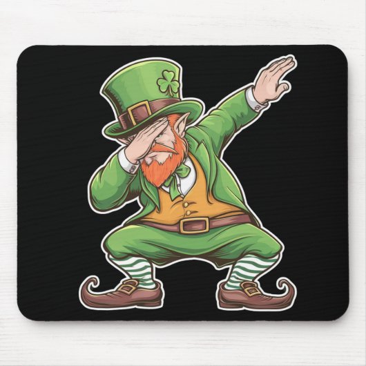 St Patricks Day Dab Dabbing Leprechaun in het groe Muismat (Voorkant)