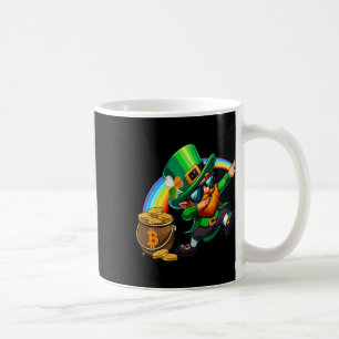 St Patricks Day Dabbing Bitcoin Rainbow Leprechaun Koffiemok