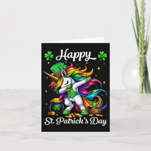 St Patricks Day Dabbing Eenhoorn Meisjes Happy St Kaart