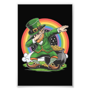 St Patricks Day Dabbing Kabouter Dab Dans Foto Afdruk
