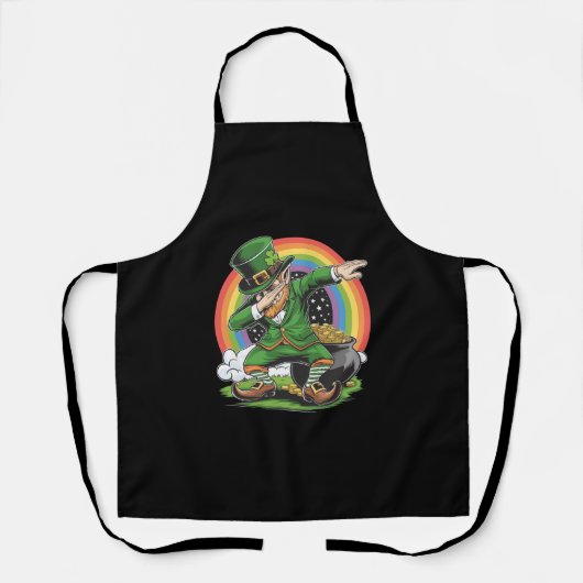 St Patricks Day Dabbing Kabouter Dab Dans Schort (Voorkant)