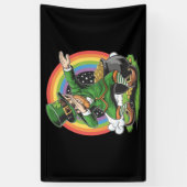 St Patricks Day Dabbing Kabouter Dab Dans  Spandoek (Verticaal)