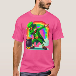 St Patricks Day Dabbing Leprechaun Boys Girls Men  T-shirt