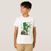 St Patricks Day Dabbing Leprechaun Boys kinder T-shirt (Voorkant volledig)