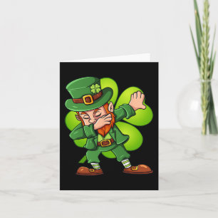 St Patricks Day Dabbing Leprechaun Clover Boys Gir Kaart