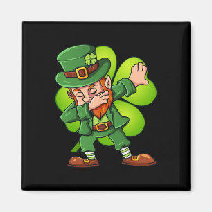 St Patricks Day Dabbing Leprechaun Clover Boys Gir Magneet