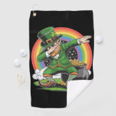 St Patricks Day Dabbing Leprechaun Dab Dance Golfhanddoek (Insitu)