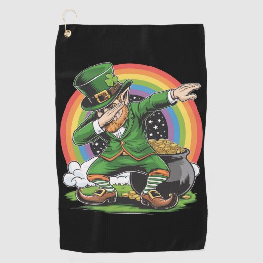 St Patricks Day Dabbing Leprechaun Dab Dance Golfhanddoek (Voorkant)