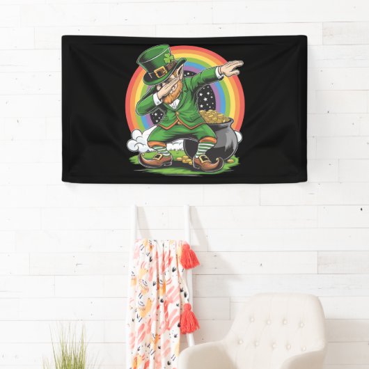 St Patricks Day Dabbing Leprechaun Dab Dance Spandoek (Insitu)
