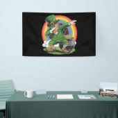 St Patricks Day Dabbing Leprechaun Dab Dance Spandoek (Beurs)
