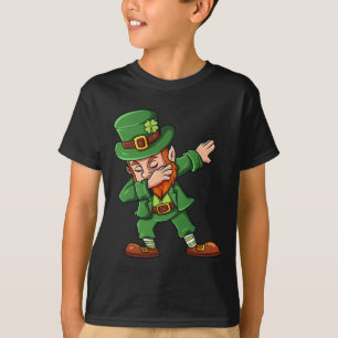 St Patricks Day Dabbing Leprechaun Irish Boys Girl T-shirt