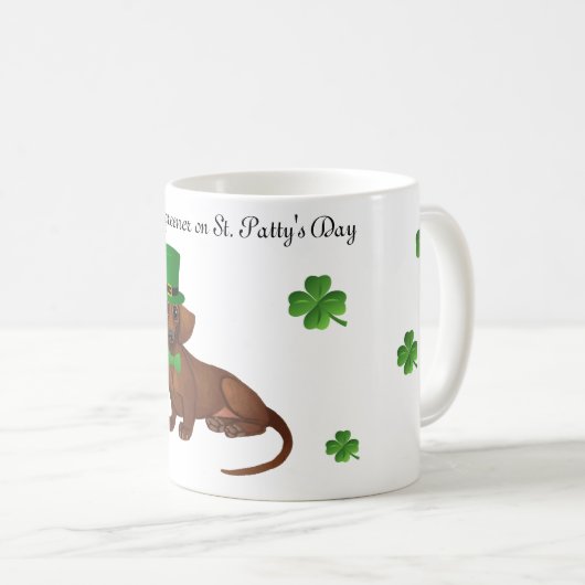 St. Patrick's Day Dachshund Coffee Mug (Devant droit)