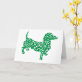 St. Patrick's Day Dachshund Kaart (Gele Bloem)