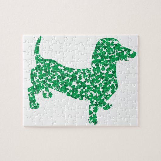 St. Patrick's Day Dachshund Legpuzzel (Horizontaal)