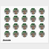 St. Patrick's Day Dachshund Ronde Sticker (Vel)