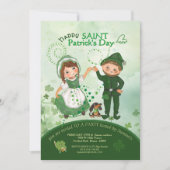 ST PATRICKS DAY Dancing Leprechauns met de hand ge Kaart (Voorkant)